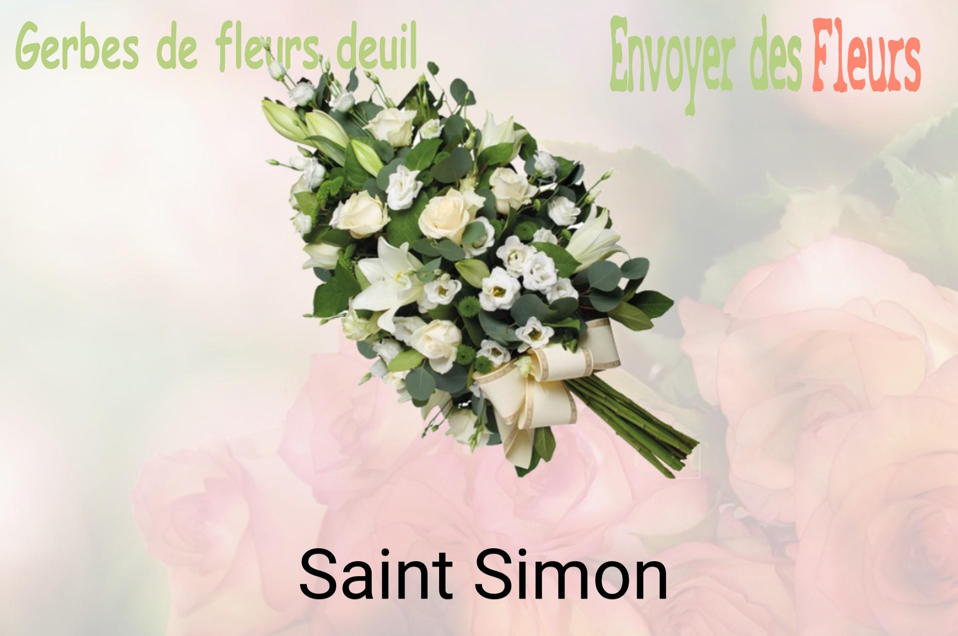 Gerbe de fleurs de deuil livrée à Saint-Simon